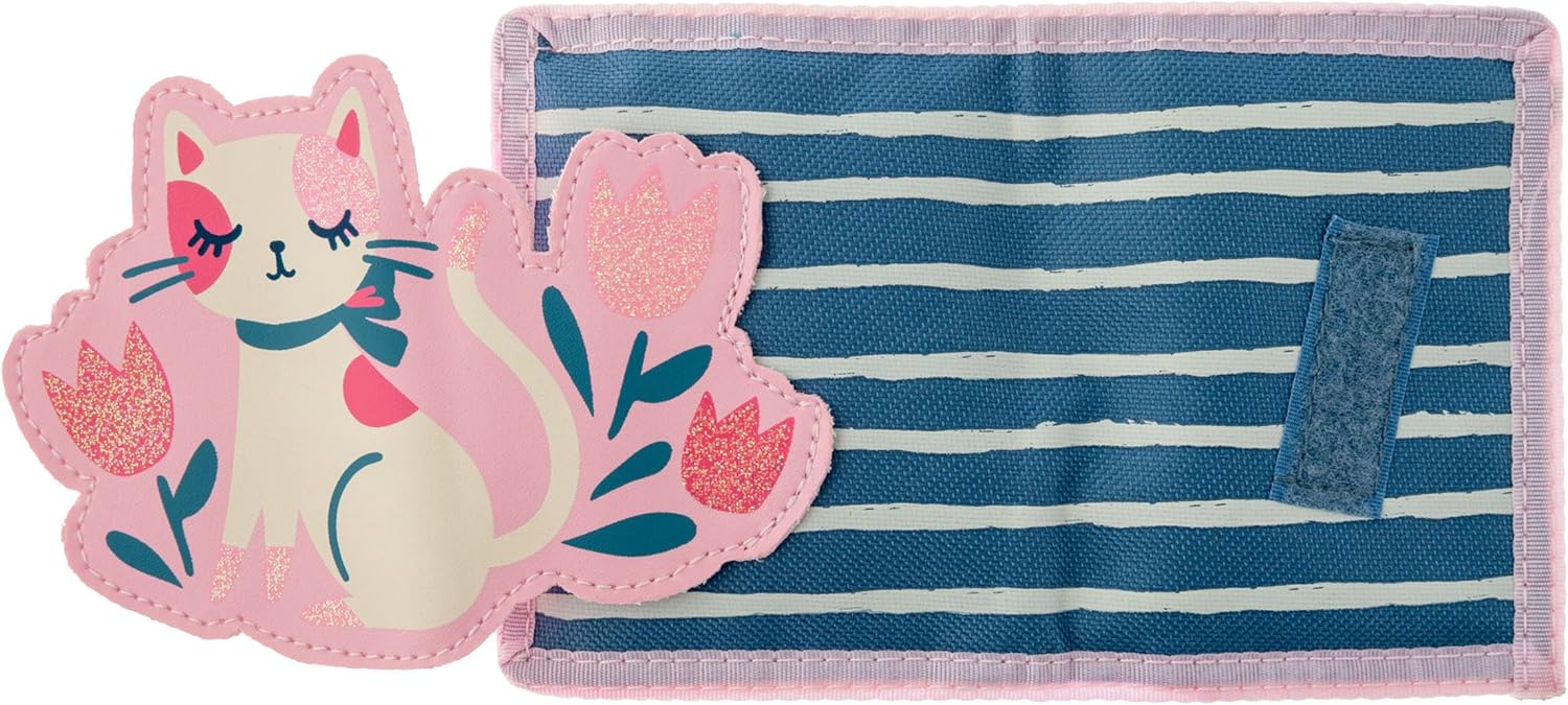 Stephen Joseph, Kids Unisex Wallet, Toddler Wallet for Boys and Girls with Applique Designs, Screen Printed Wallet with Zippered Coin Pocket, Pink Cat - Image 4