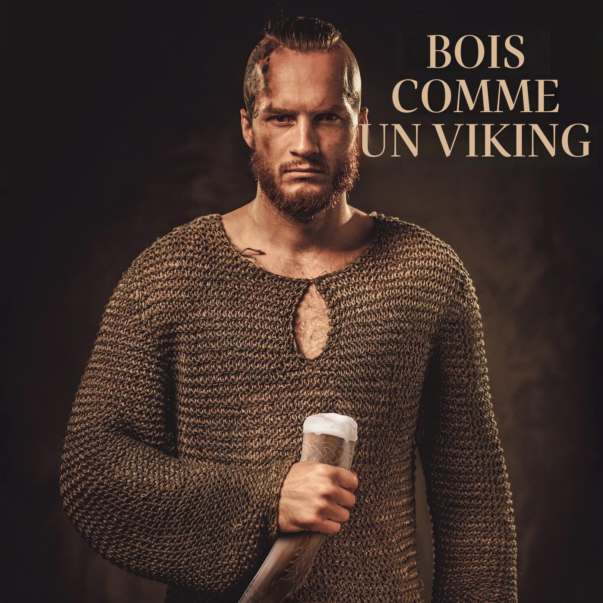 Corne à boire Viking - Grand cadeau pour femme et homme - Cadeau de Noël - Anniversaire - Fête des pères - Cadeau de mariage - Ami - Papa - Maman - Frère - Sœur - Amusant - Partenaire - Opa