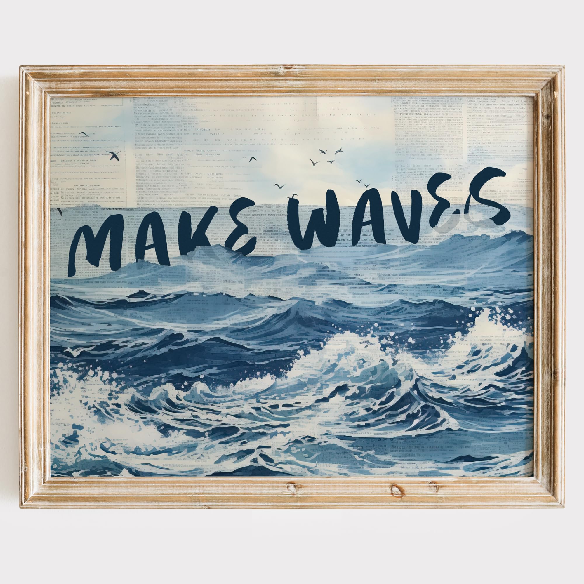 Make Waves Art Print - 8x10 (Unframed) | Stunning Ocean-Inspired Wall Décor | Wall art for a Timeless and Relaxing Ambiance | Coastal-Themed Bathroom Décor | Living Room Décor