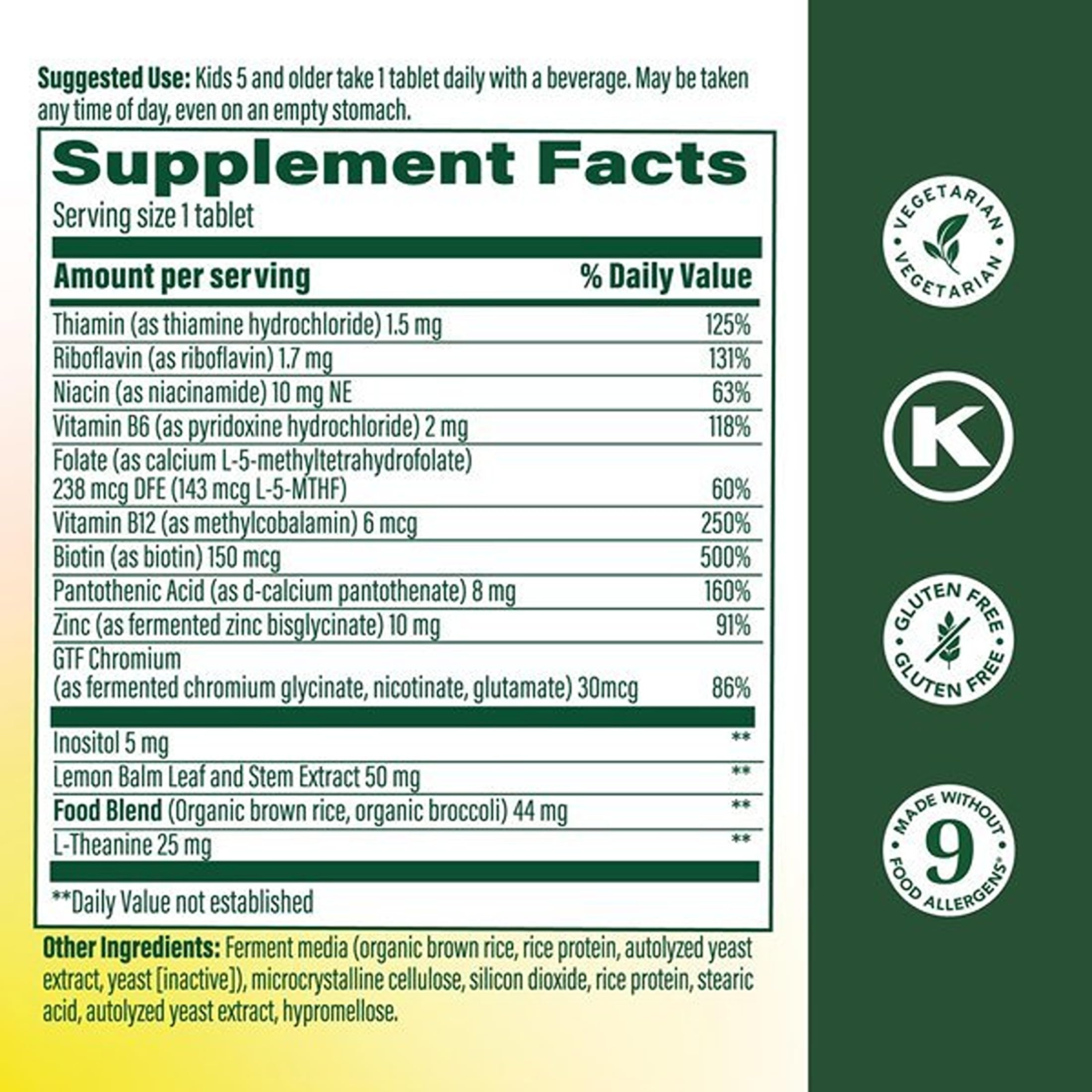 MegaFood Kids Vitamin B Complex, Cellular Energy Support, 30 Mini Tablets — Amazon image 3