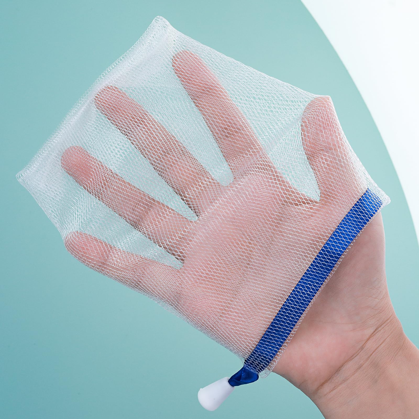 Sibba 20 pezzi in nylon per la pulizia del viso, rete di schiuma per bolle di sapone, sacchetti a rete con schiuma a bolle, per la pulizia del viso, accessori per la pulizia del viso (scelta casuale