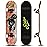 Sefulim 31 x 8 Inch Complete Skateboard 7 Layer Canadian Maple Double Kick Deck Concave Cruiser Trick Skateboard for Boys Girls Teens Adults Beginner