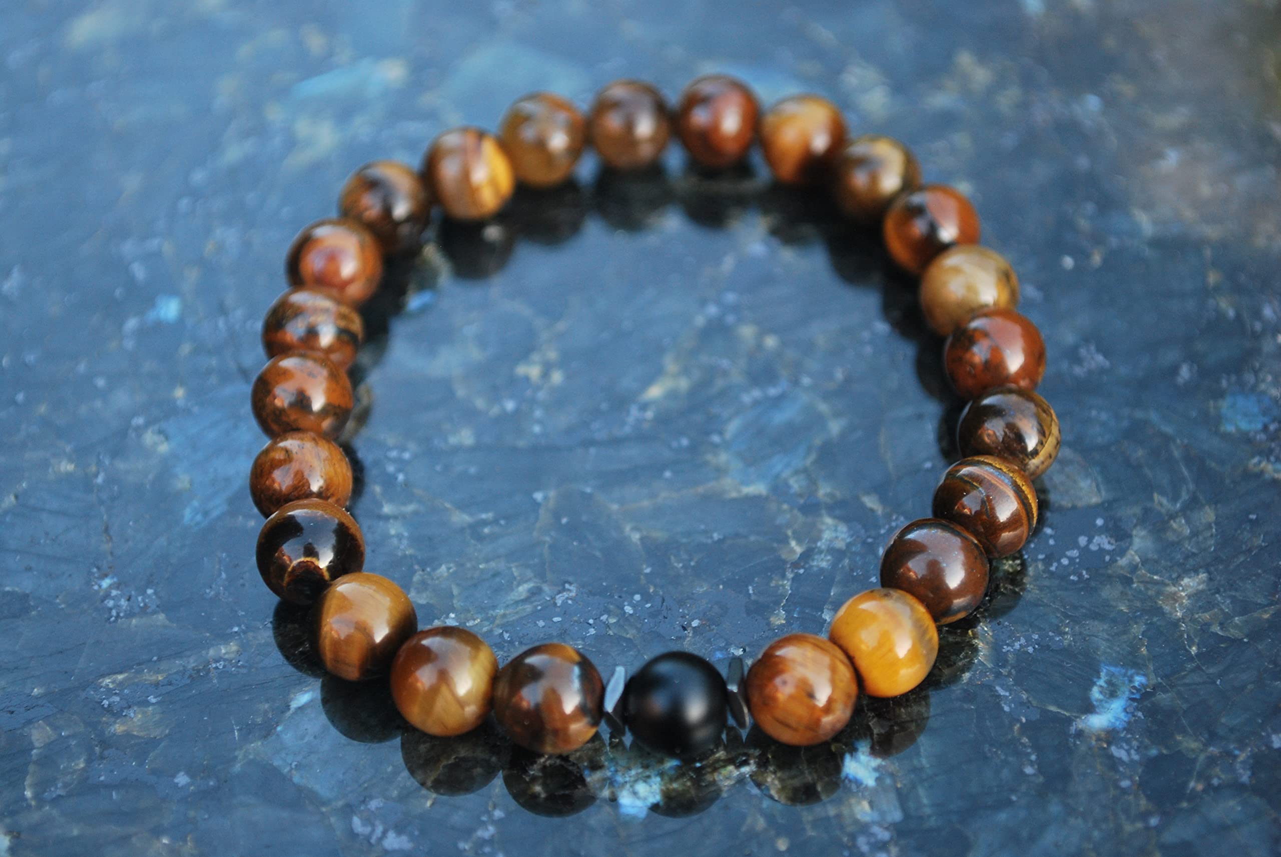 Armband Set | Tigerauge Onyx | Naturstein Perlenarmbänder | Freunschaftsarmband Partnerarmband