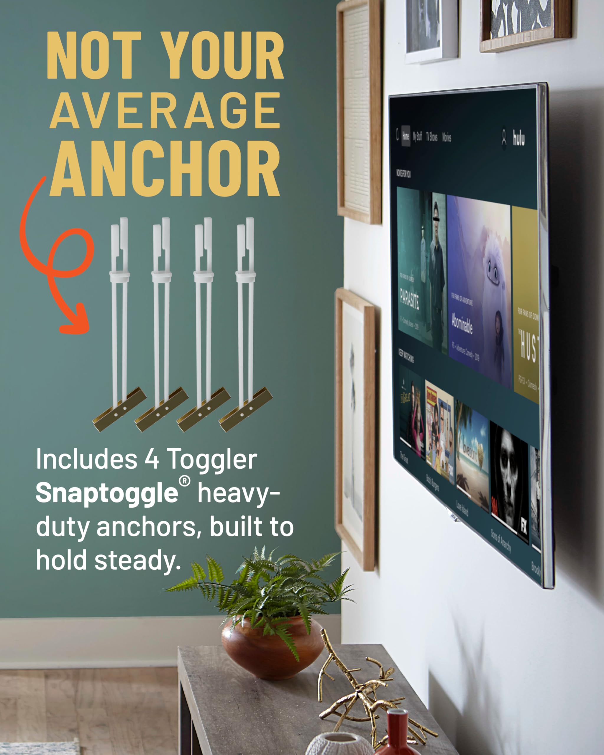 ECHOGEAR Steel Stud TV Mounting Kit for Fixed & Tilt Mounts – Securely Mount TVs up to 175 lbs on Metal Stud Walls – Includes UL-Rated Snaptoggle Anchors, Drill Bit, Screws & Washers — Amazon image 5