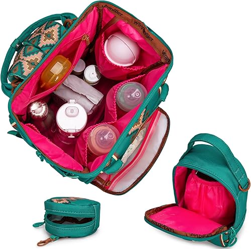 Miniatura 3 de Montana West Wrangler Callie - Mochila para pañales con funda para chupete, bolsa cruzada para botella y correas para cochecito de bebé, diseño