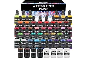 Airbrush Paint, 44 Color Assortment for Artists, Beginners, and Hobbyists