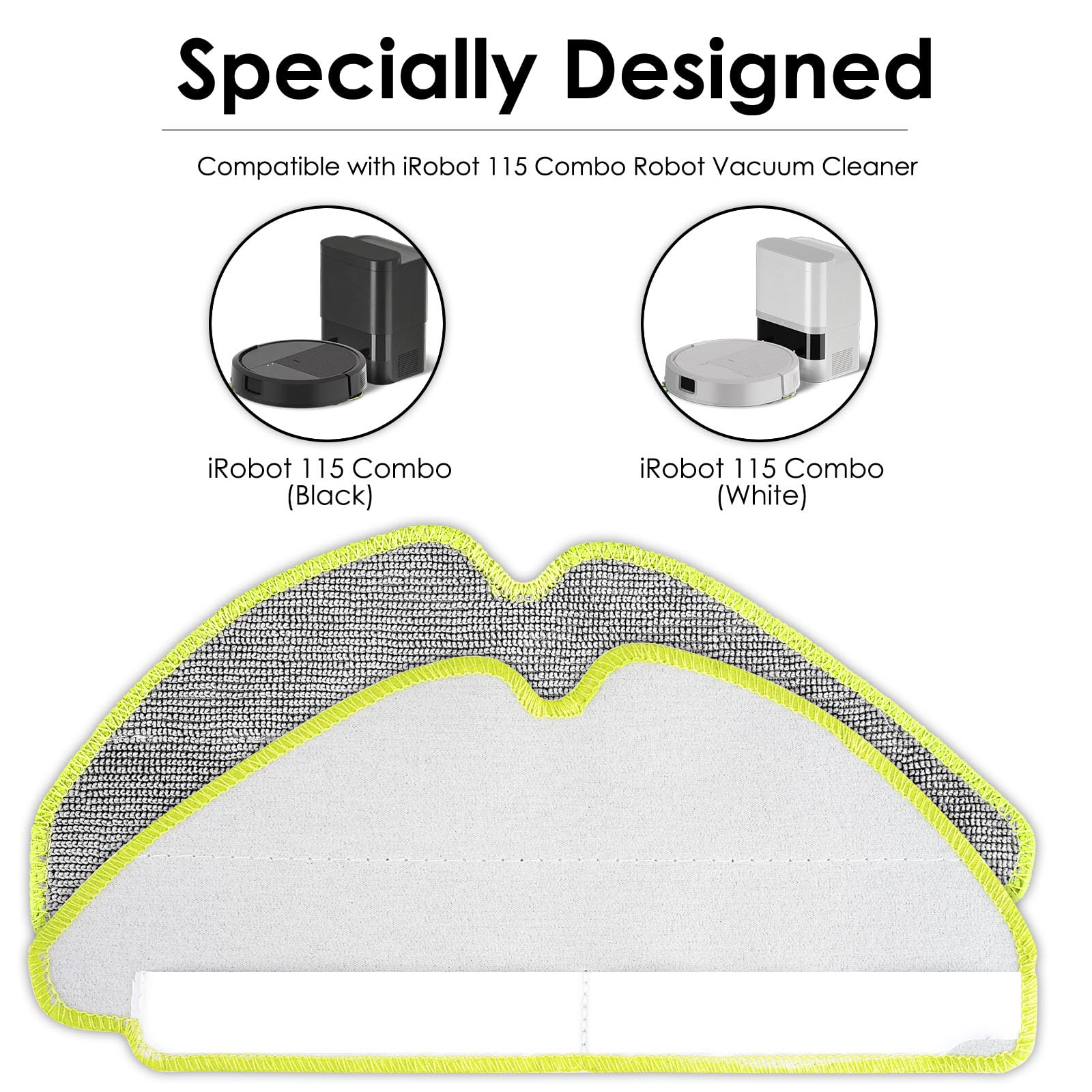 (5 Piezas) Almohadillas de fregona Repuesto para iRobot Roomba 115 Combo