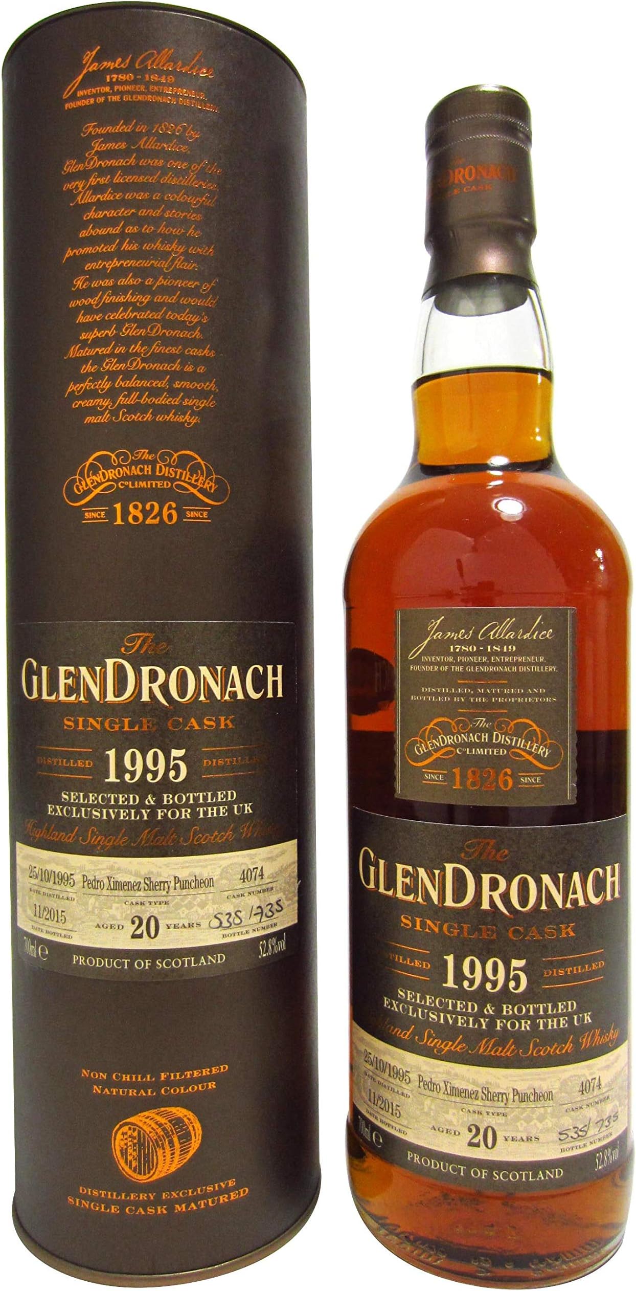 The Glendronach 1995 20 years old Pedro Ximenez Sherry Puncheon 52.8% 70cl