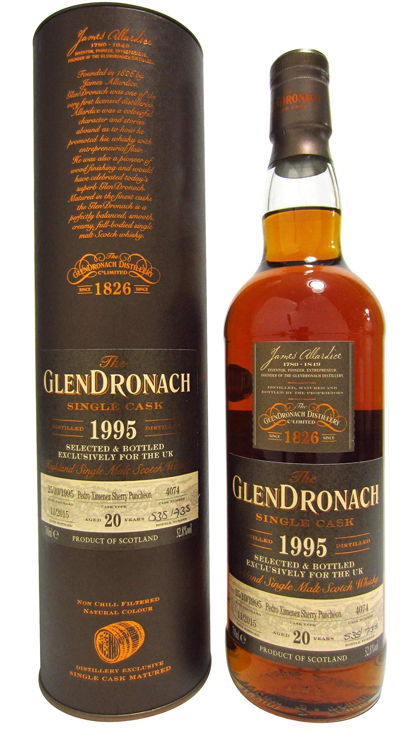 The Glendronach 1995 20 years old Pedro Ximenez Sherry Puncheon 52.8% 70cl
