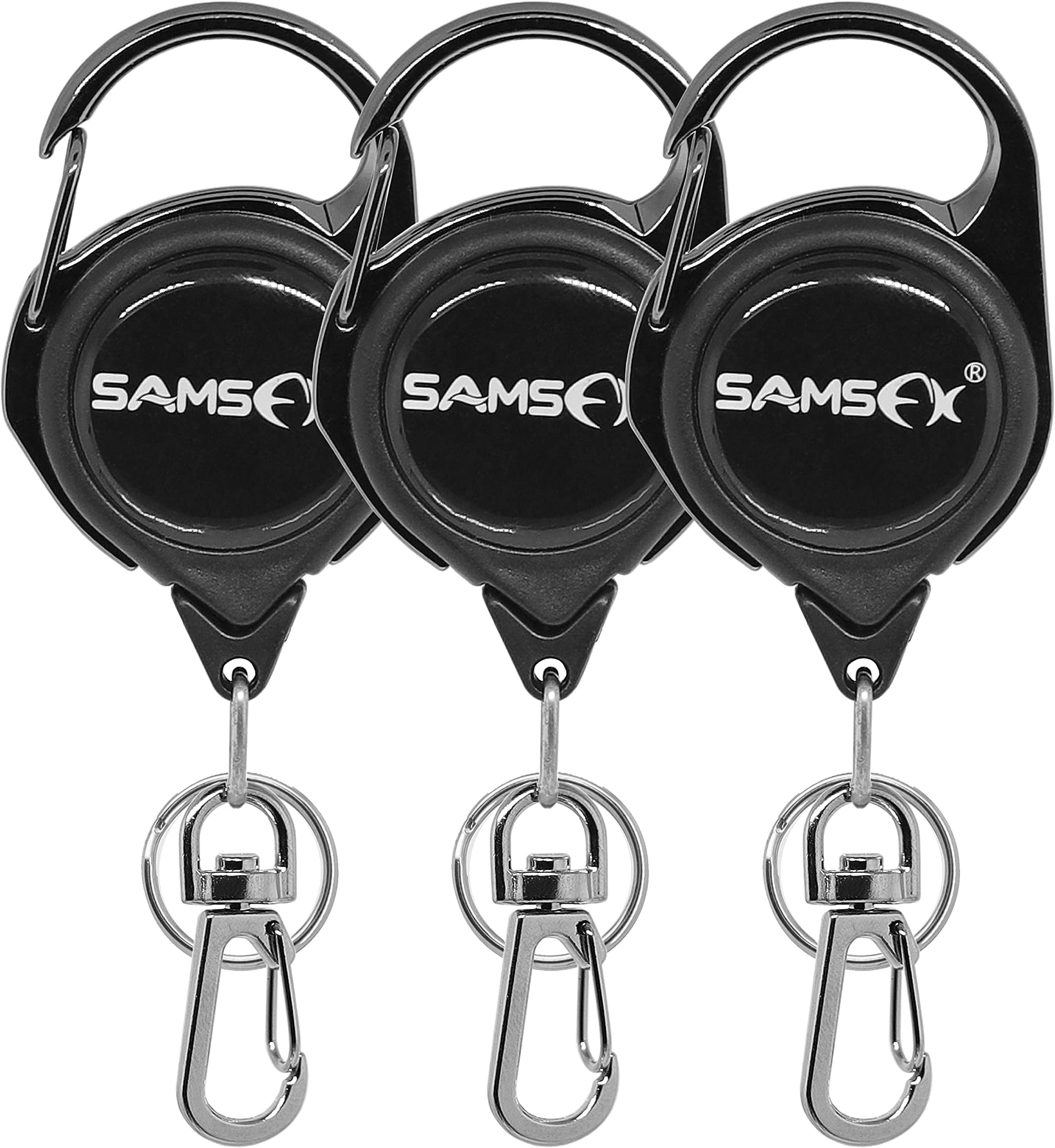 SAMSFX Fly Fishing Zinger Retractor for Anglers Vest Pack Tool Gear Assortment Combo 3pcs in Pack