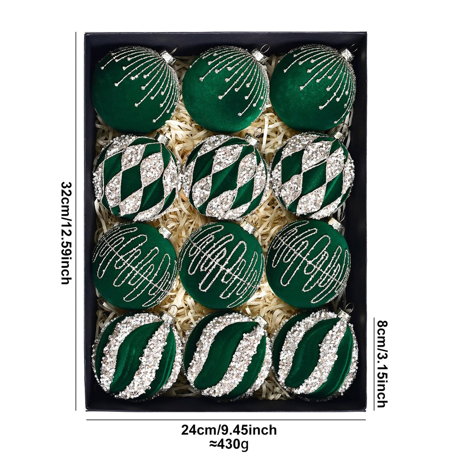 Générique Ornements de noël Scintillants, 12 pièces, décorations suspendues pour Arbre de Vacances intérieur et extérieur, décorations d ' Arbre de noël de fête