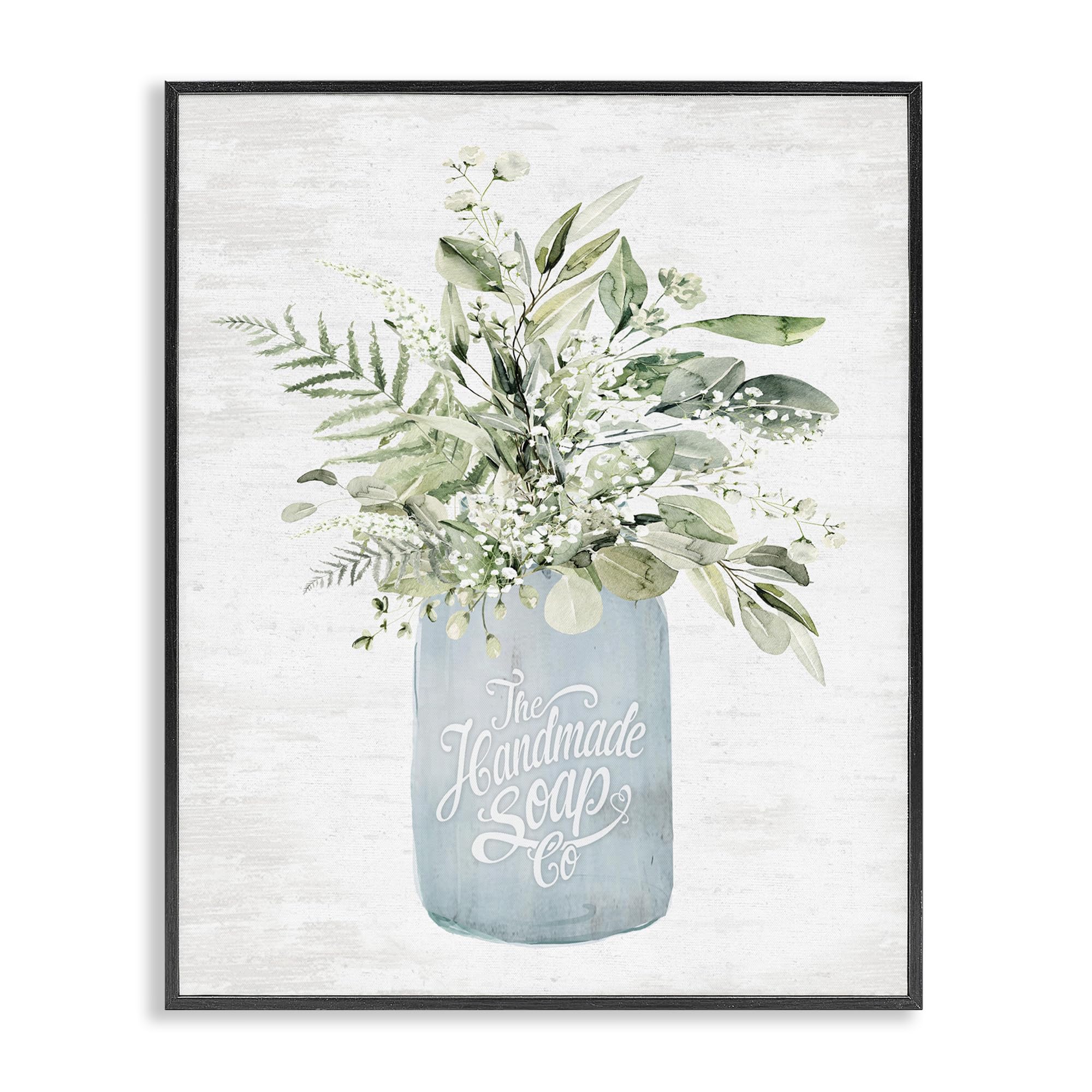 Stupell Industries Antique Handmade Bath Soap Black Framed Giclee Art design by Lettered and Lined, 30 x 24