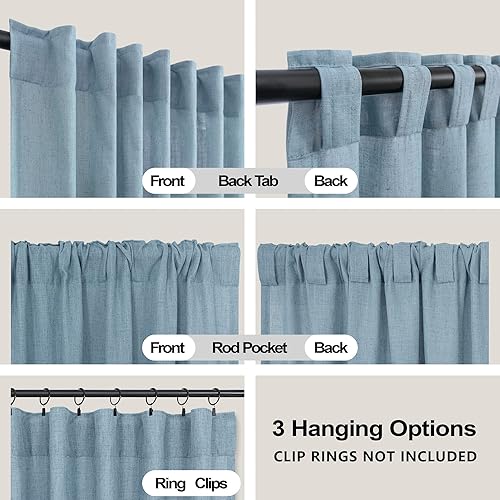 Miniatura 85 de KOUFALL Cortinas transparentes de lino de 90 pulgadas, cortinas para Sala Modernas 2025 De Lino Elegantes, cortinas personalizadas con pestaña