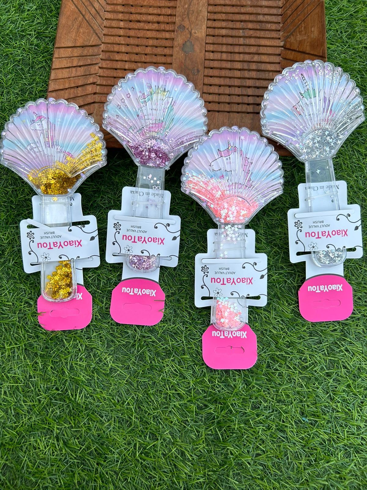Radhya Accessories Unicorn Hair Brush for Girls Hair comb for babies Kitty comb for Girls Hair brush for women Cartoon Shell Glitter Comb detangler for Toddlers (1 pc)