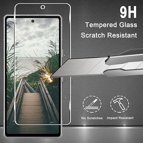 Miniatura 3 de [Paquete de 3+3] Protector de pantalla Pixel 7 + protector de lente de cámara, película de vidrio templado HD, desbloqueo de huellas dactilares,