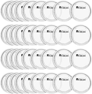 Juvale Blank Button Pins for DIY Crafts - 36-Pack 2.25-Inch Clear Acrylic - Create Custom Buttons with Backs & Covers