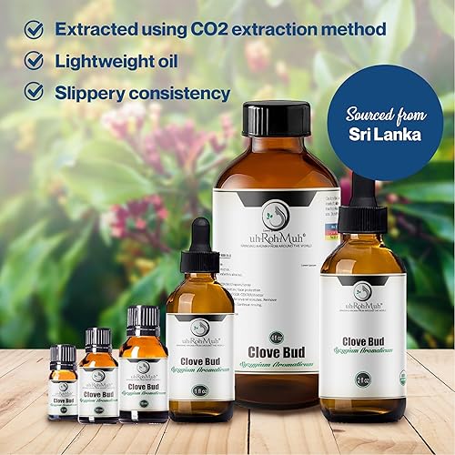 Miniatura 3 de h*Roh*MUH - Aceite esencial de clavo orgánico puro, aroma picante cautivador, aceite esencial orgánico certificado por la USDA, perfecto para