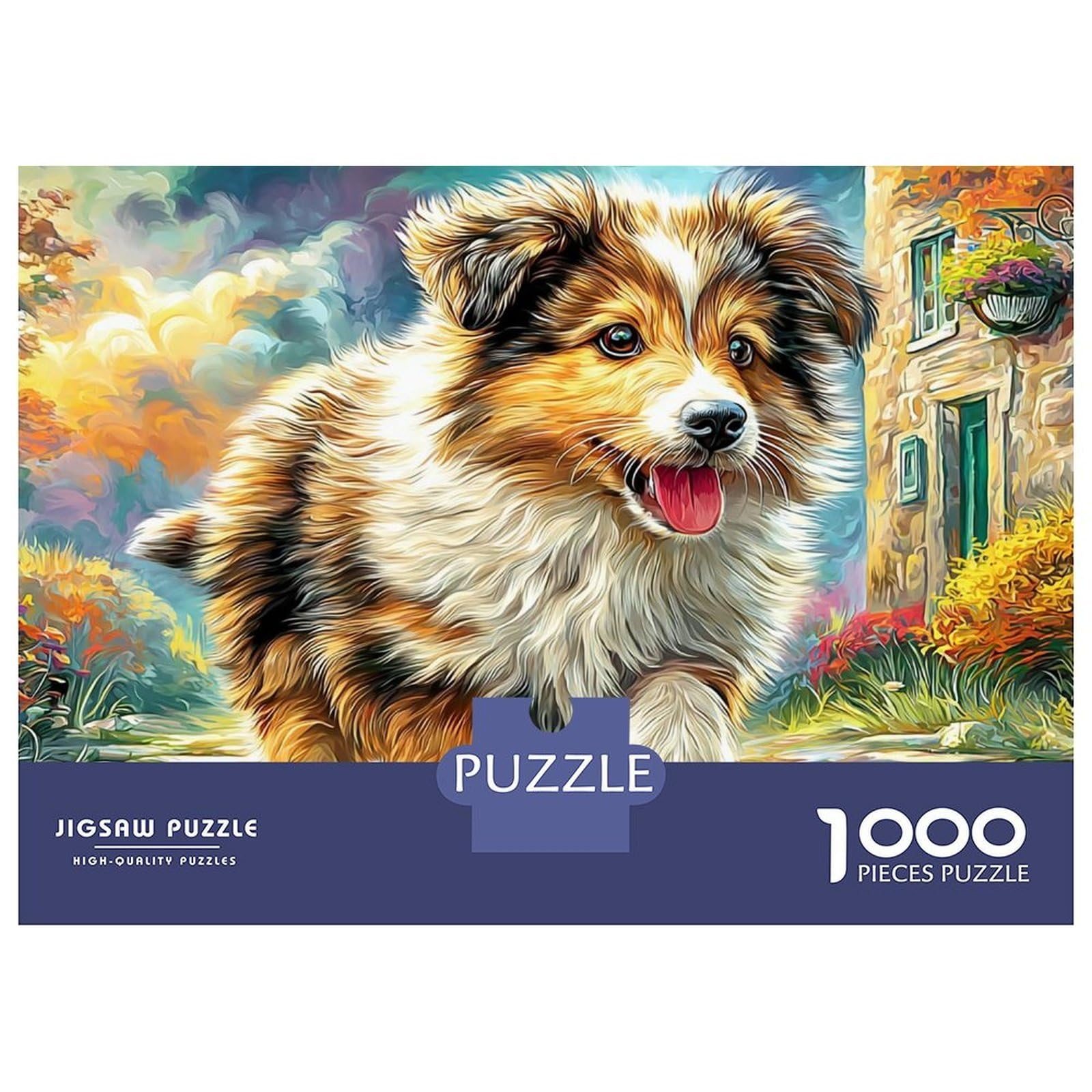 Border Collie 1000 Piece Premium Cardstock Jigsaw Puzzles Set for Adults Kids 12+,Collie by Cottage,Stress Relief Mind Relaxation Puzzle Best Gift Idea 52x38cm/1000pcs — image 1