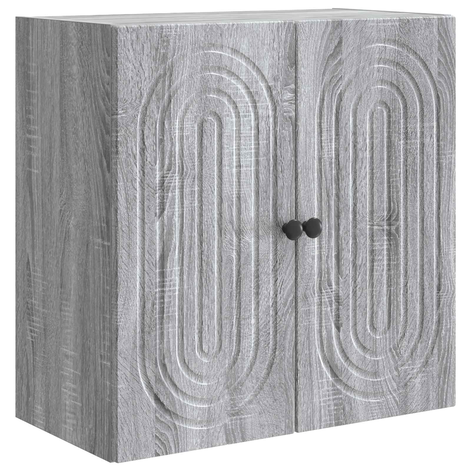 Armoire suspendue bois grise pour optimiser les petits espaces couloir cuisine