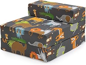 Ready Steady Bed Canapé-lit Enfant Pliable Chaise-lit pour Enfants Imperméable pour Une Personne Mobilier Confortable pour Tout-Petits pour Salon, Salle de Jeux, Chambre à Coucher (Afrique) Full