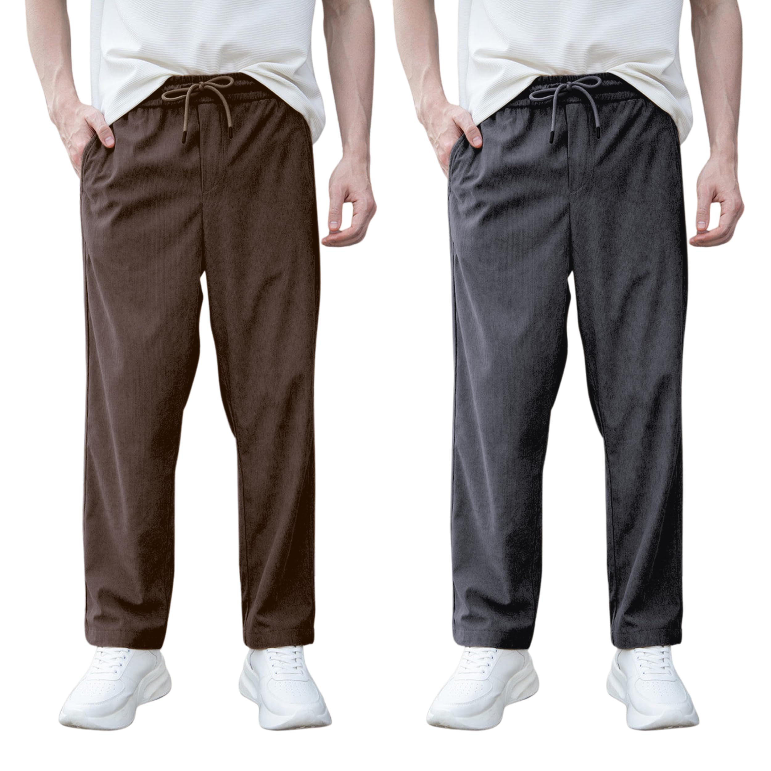 Men’s Casual Corduroy Trousers | Soft Relaxed Fit Pants with Stretch Waist for Men-picture-39