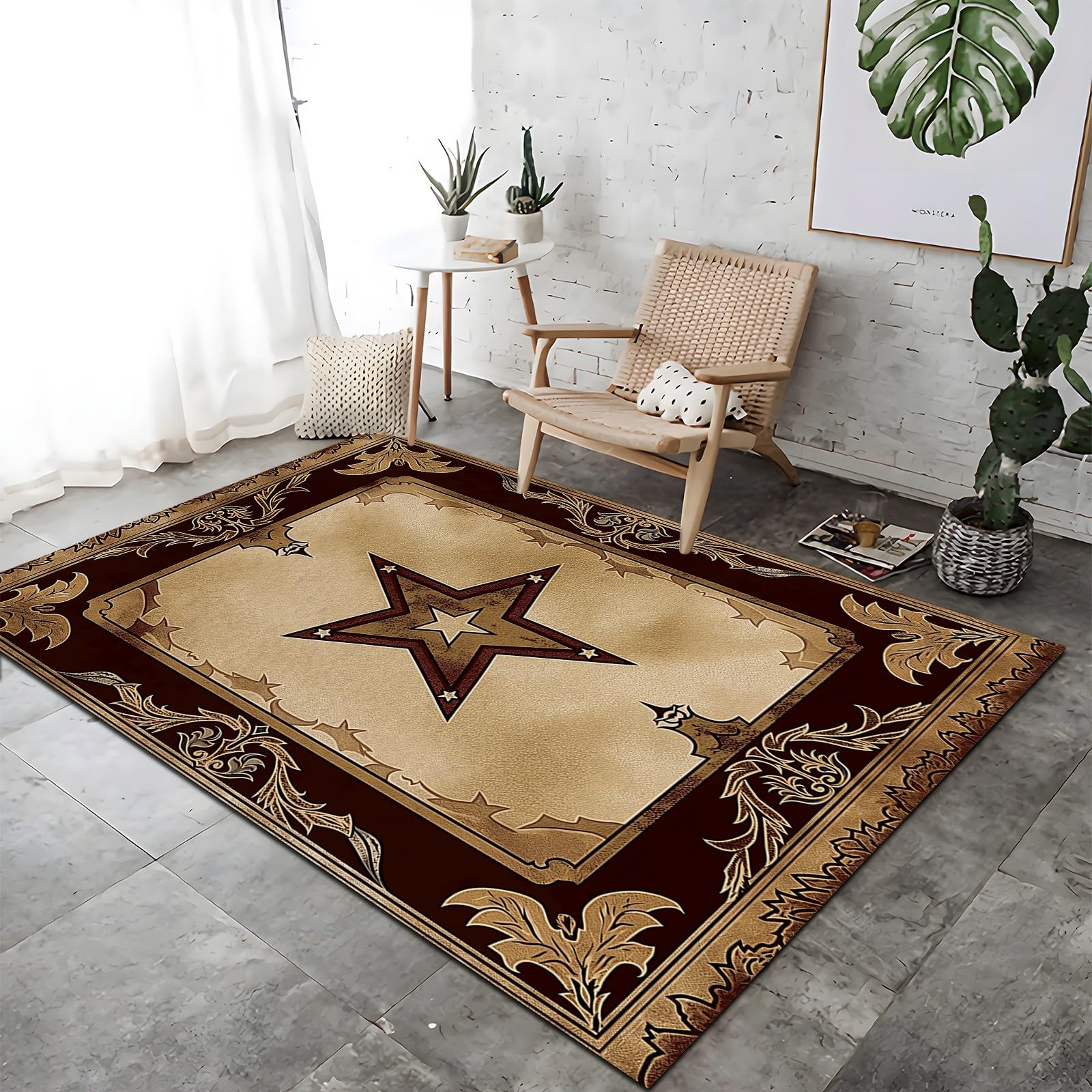 Tapis chambre antidérapant et lavable en machine avec poils courts sans perte