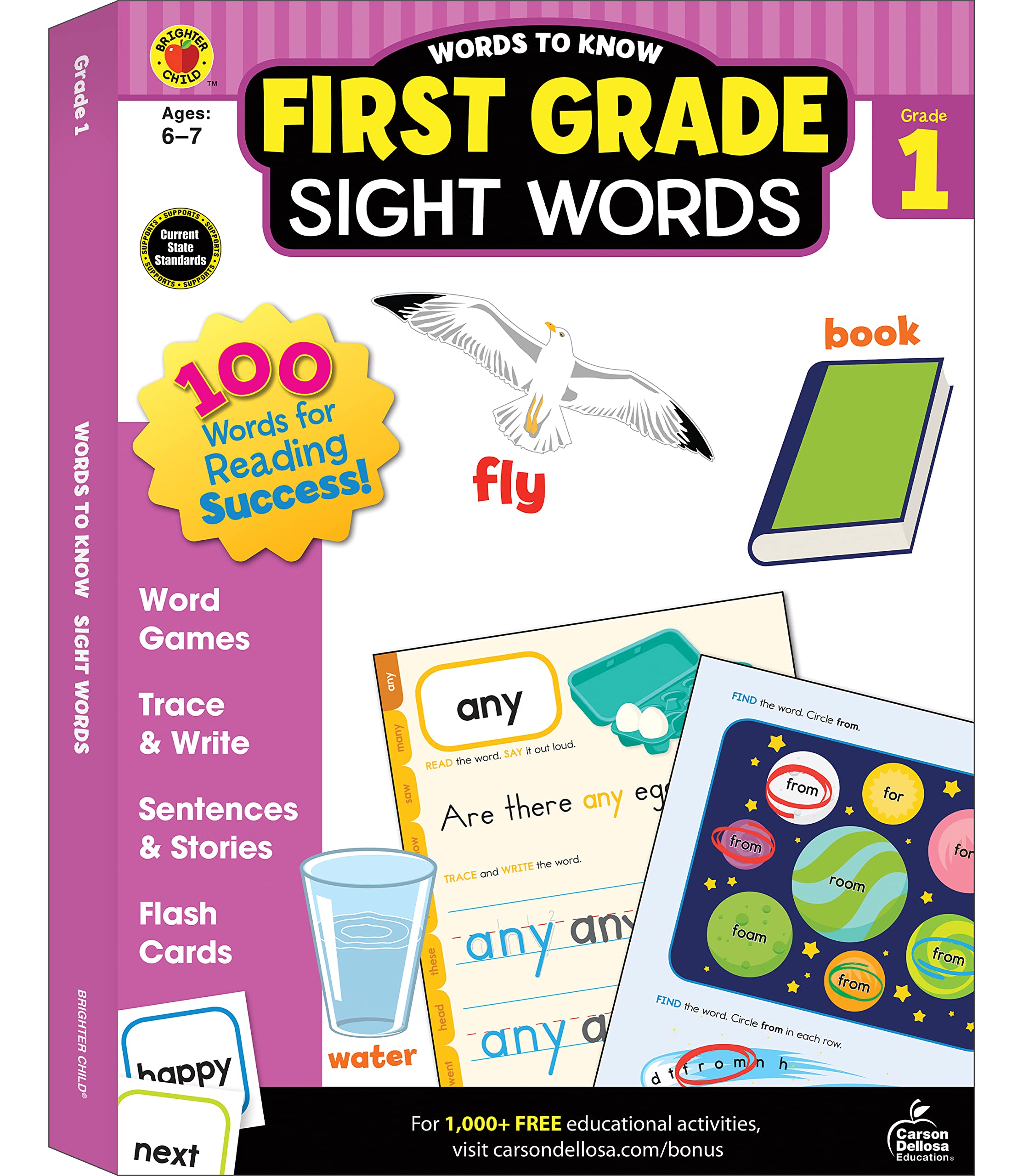 Words to Know Sight Words Workbook for First Grade--Reading Activities, Games, Flashcards, Handwriting, Sentences, Stories and Coloring Practice (320 pgs)