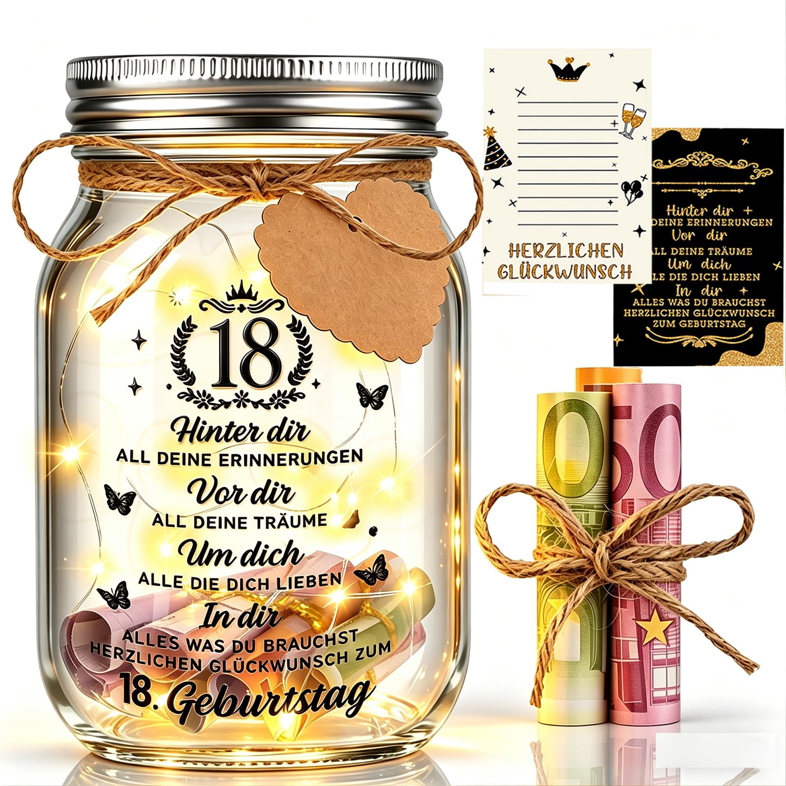 Geburtstag Frau Mann LED Flaschenlicht Geburtstag