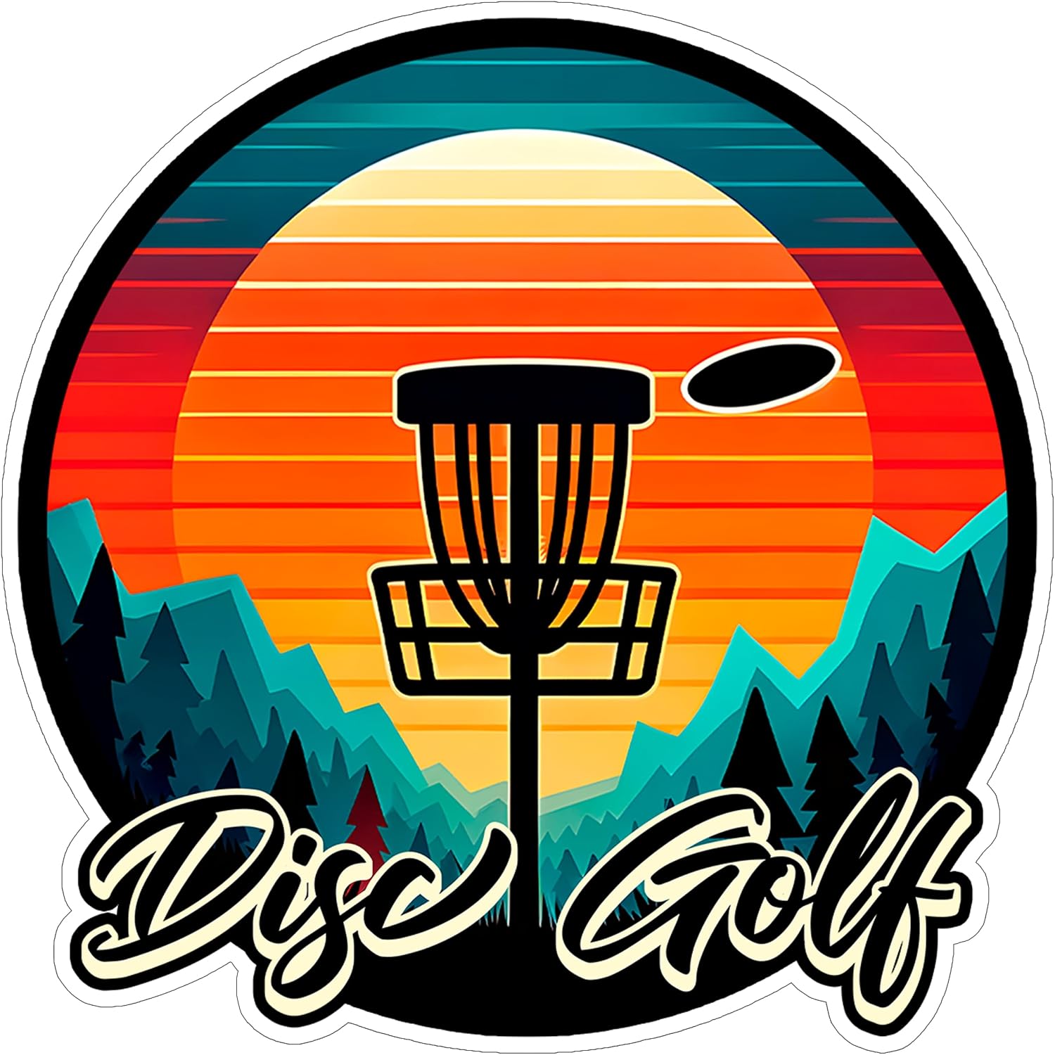Disc Golf Sport Waterproof Vinyl Sticker 4 Inch Decal