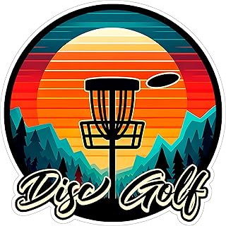Disc Golf Sport Sticker 4 Inch Frisbee Putter Driver Basket Course - Waterproof Vinyl Decal for Laptop Water Bottle Car Tumbler - Durable Aesthetic Long-Lasting Stickers for Adults ID44990