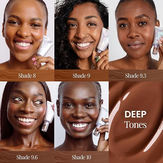 Naked Sundays BeautyScreen Peptide Foundation Tint - SPF 50 Tinted Sunscreen & Skincare Makeup with Zinc Oxide, Niacinamide - Lightweight Natural Coverage, 8 Golden Mahogany, 1.01 oz