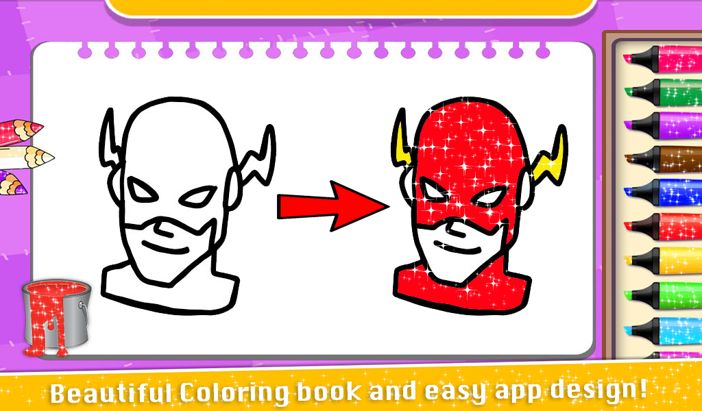 Coloring Book Glitter Super Hero - App on Amazon Appstore