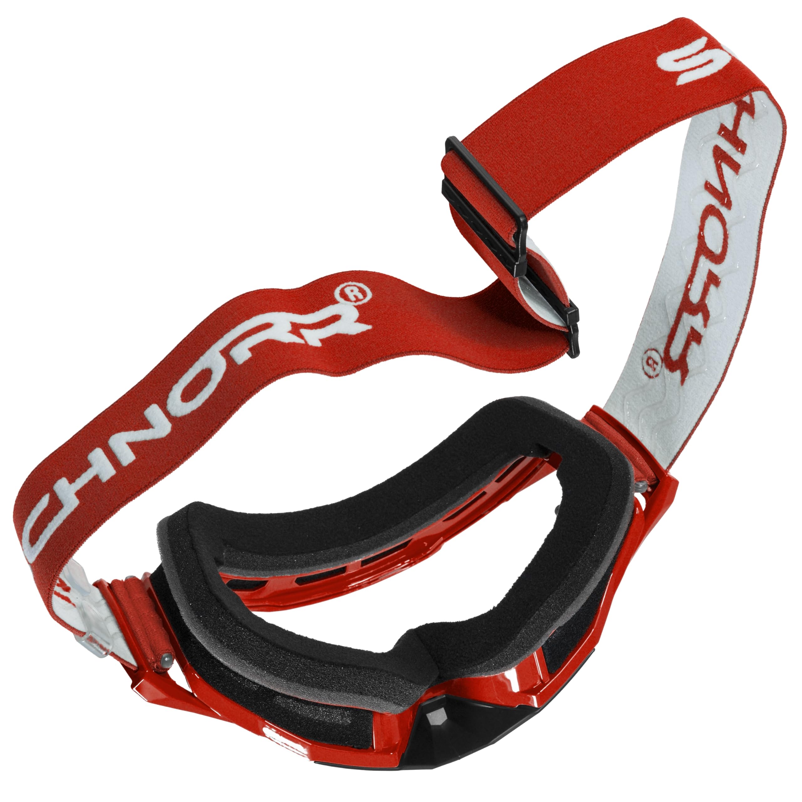 SCHNORR MX Neo Motocross Goggles Clear Lens Anti Fog Tear-Off + Vetro di ricambio Argento