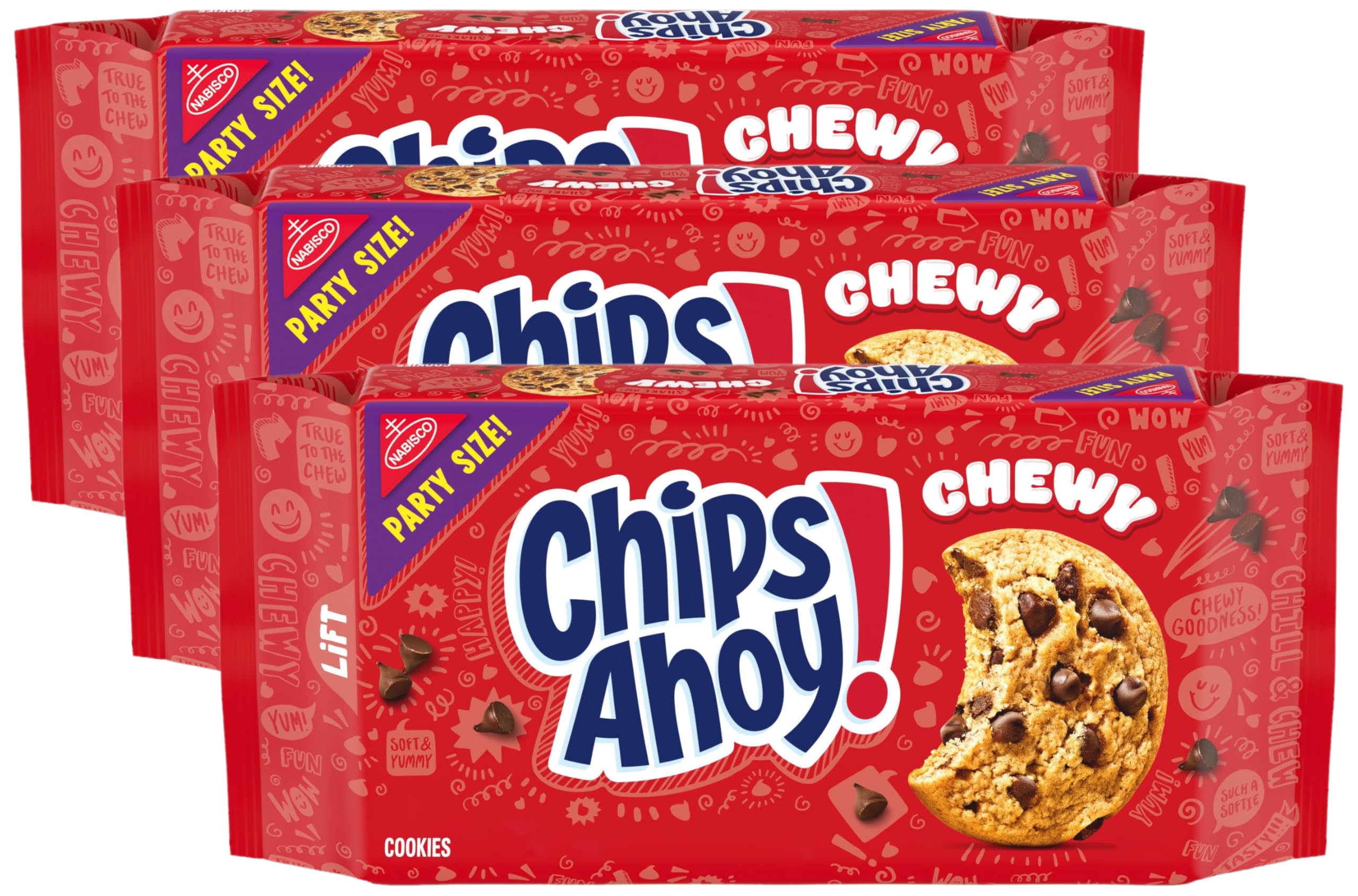 Chewy Chocolate Chip Cookies,Party Size,26 oz,(Pack of 3)
