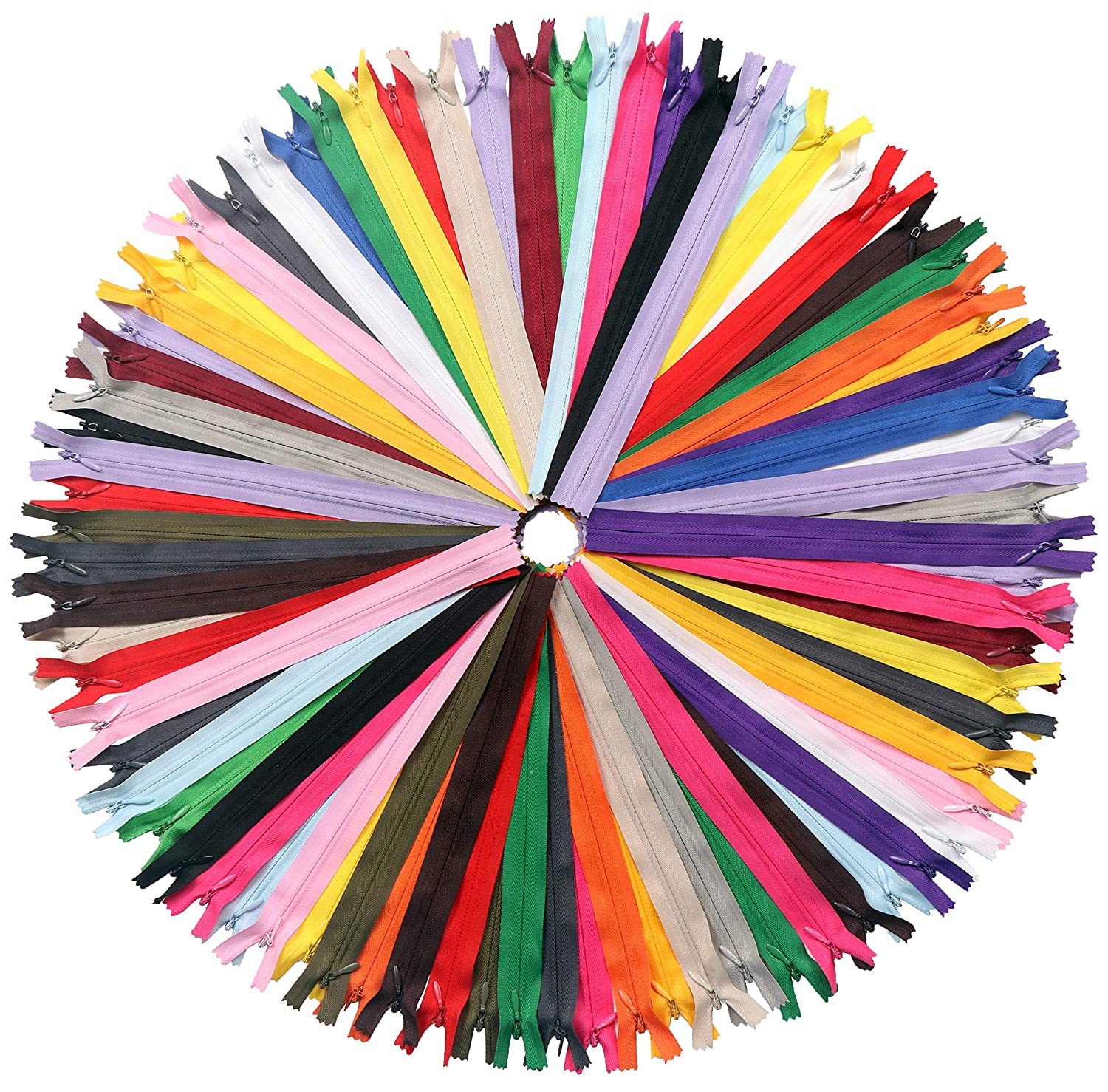 On Blow 42cm Multi-Colored Nylon Invisible Zippers Closed End DIY Sewing Craft (Pack of 30) 1