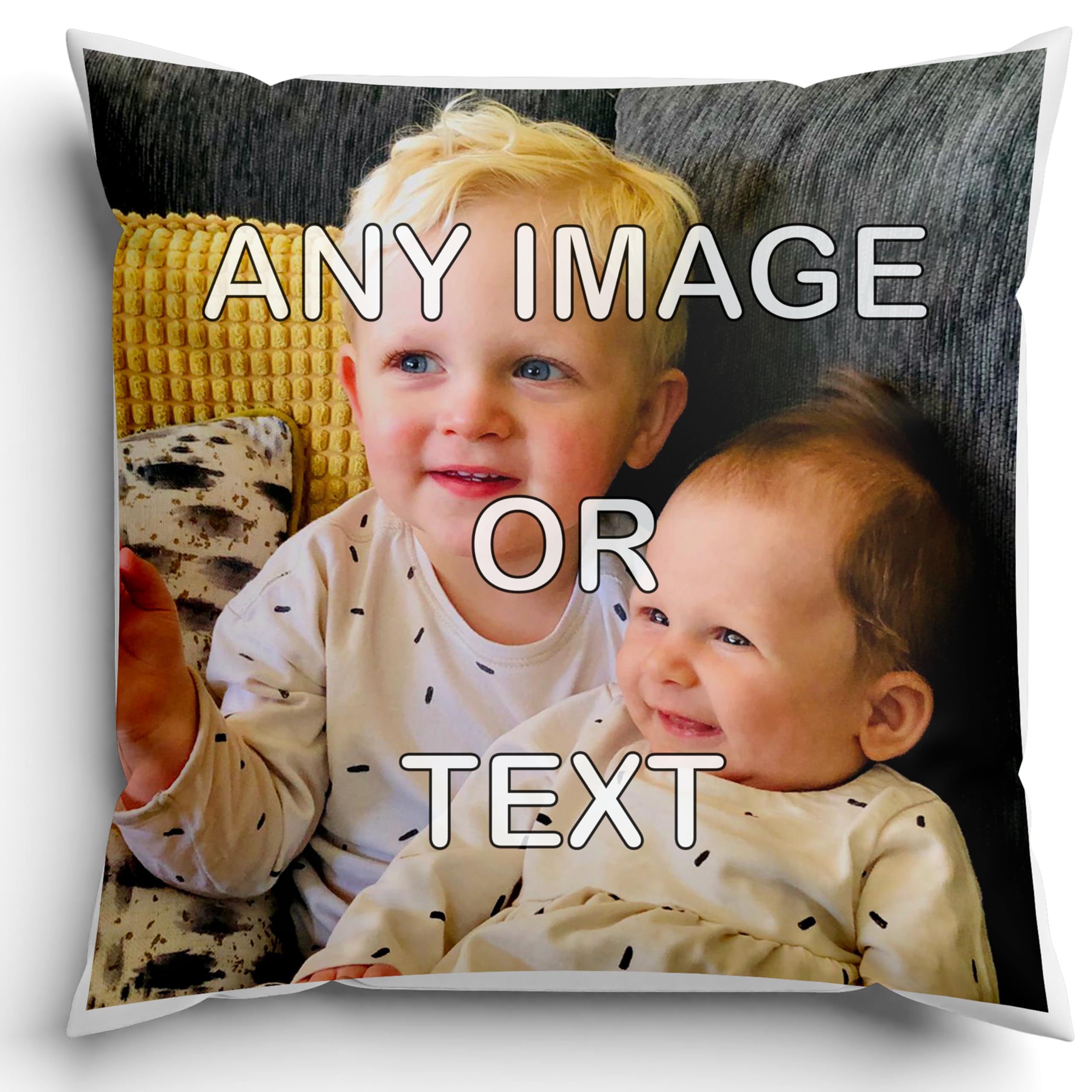 Hippowarehouse Personalised Cushion - Personalized with Any Text & Image (VARIOUS OPTIONS AVAILABLE) | Pillow, Cushion Cover, Infill, Sequil | Valentine's Magic Reveal