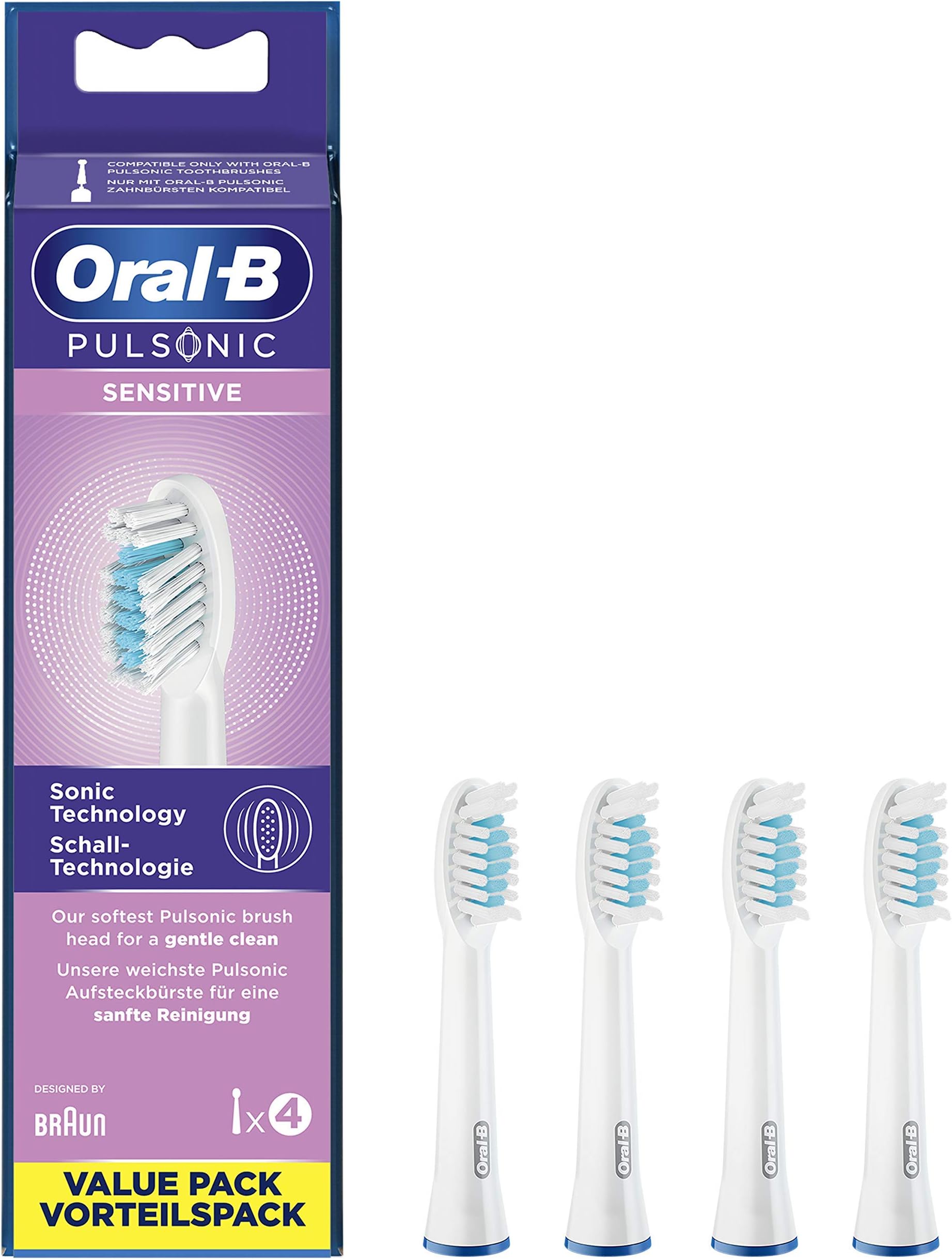 Pulsonic Set of 4 Soft Brushes for Sonic Toothbrushes