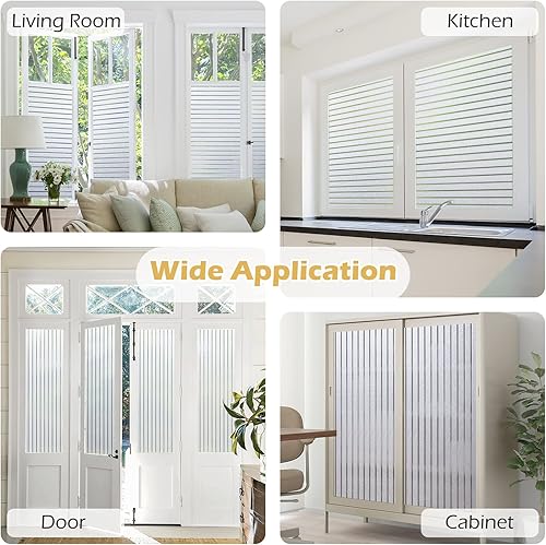 Miniatura 8 de rabbitgoo Película esmerilada para ventana, de adherencia estática, película decorativa de vidrio anti UV, película de privacidad para ventana, no