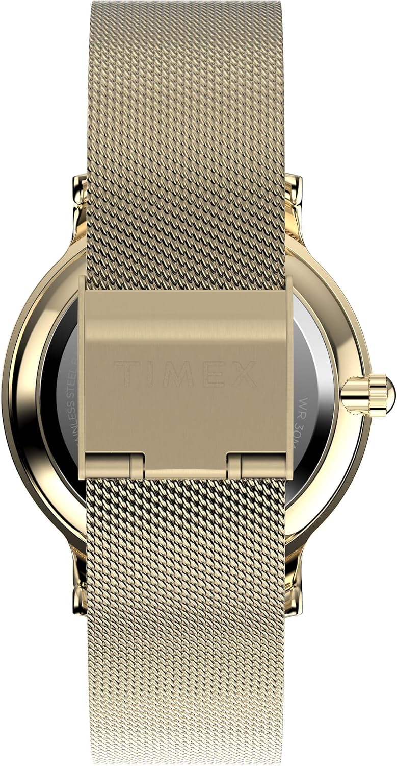Timex Women's Transcend 34mm Watch - Gold-Tone Mesh Bracelet Black Dial Gold-Tone Case - Image 3