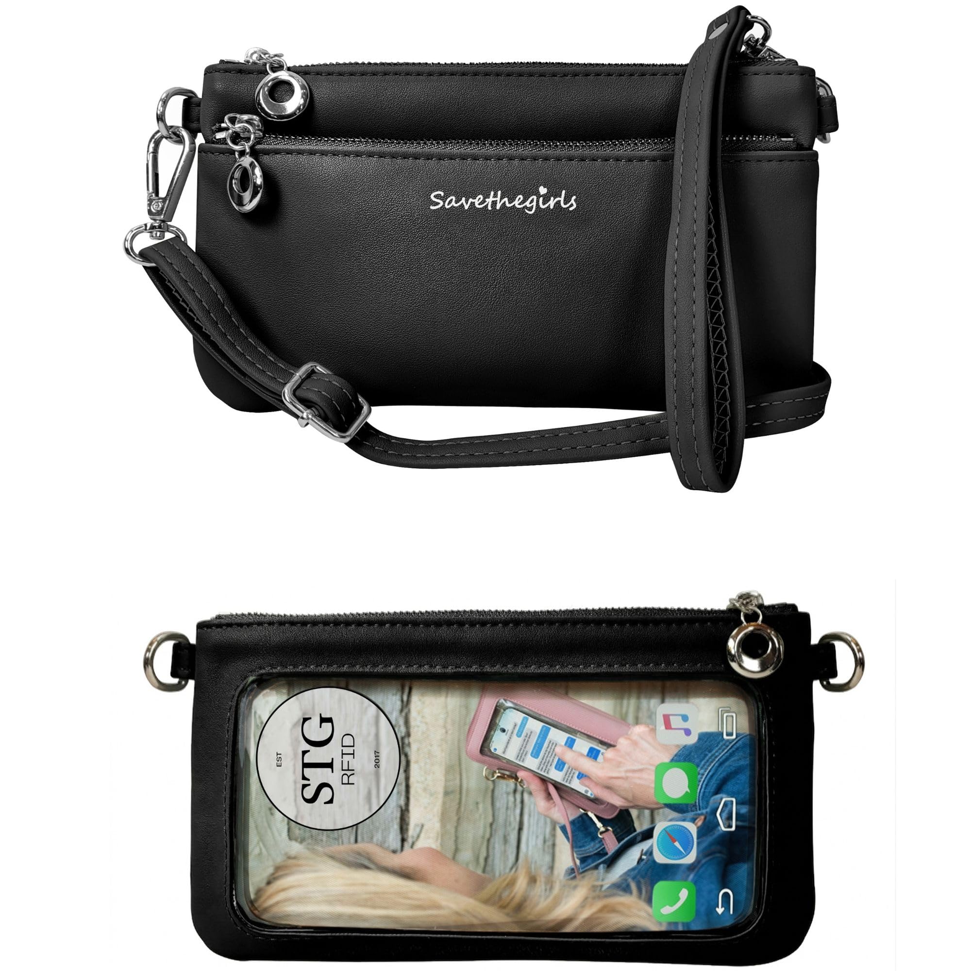 Save the Girls Cell Phone Purse Touch Screen Women's Crossbody Bag Clutch