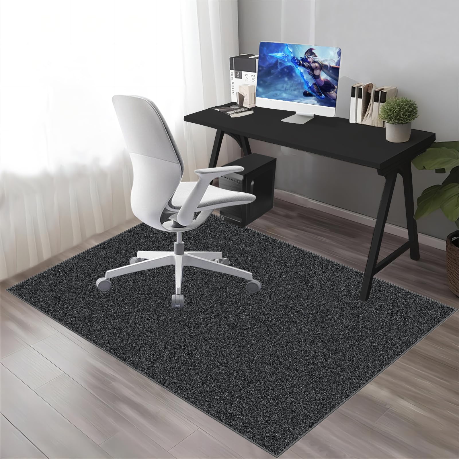 200 x 230 cm Gaming Bürostuhl Unterlage | Bürostuhl Unterlage | Bodenschutzmatte Bürostuhl | Bodenschutzmatte für Hartböden | Bodenmatte Stuhlunterlage | Schreibtischstuhl unterlage für Laminat