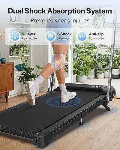 Miniatura 5 de WELLFIT Almohadilla para caminar con 10% de inclinación, caminadora debajo del escritorio para el hogar y la oficina, caminadora portátil plegable