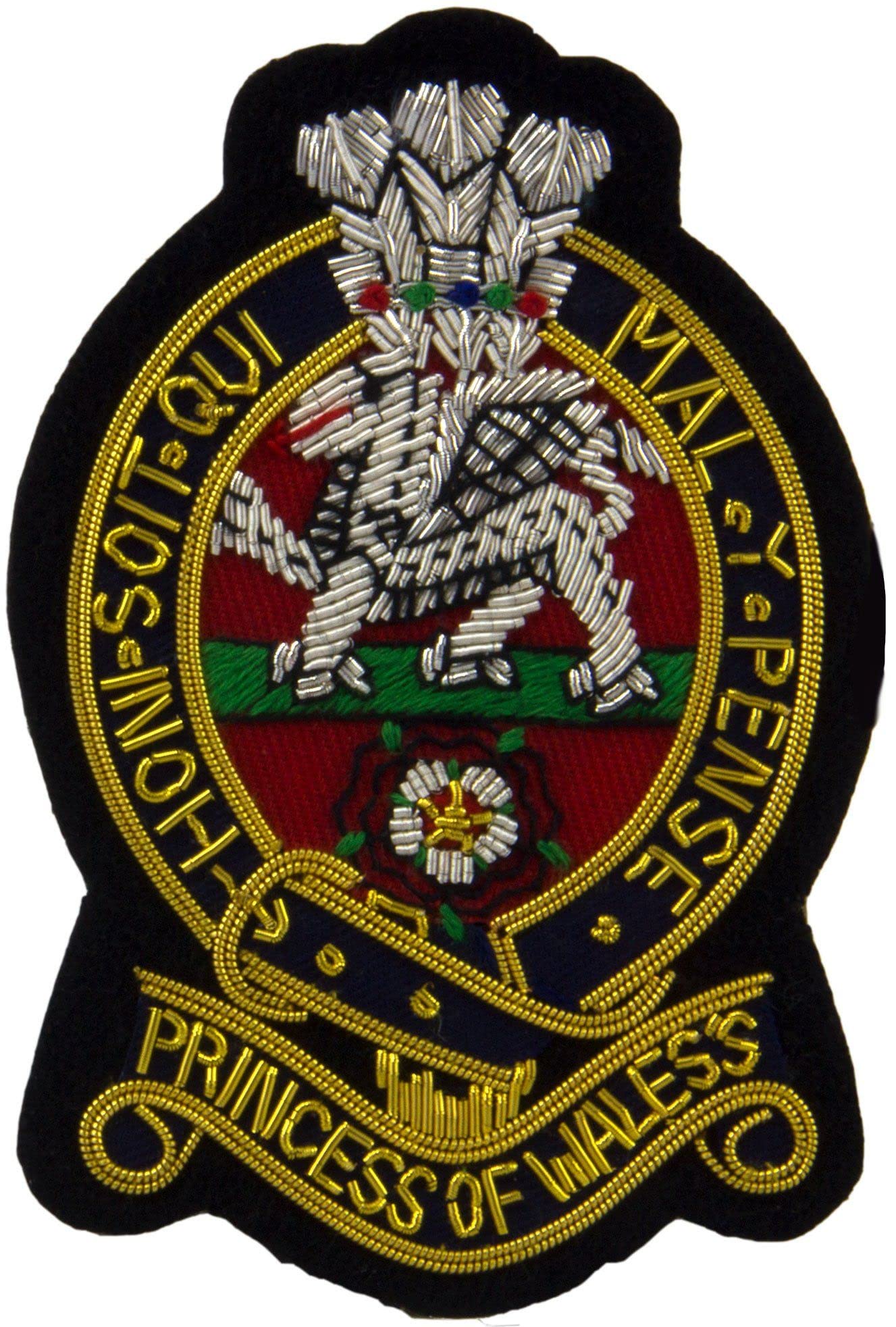 The Regimental Shop Men's Blue/Yellow Princess Of Wales's Royal Regit Regital Blazer Badge