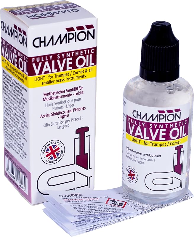 Synthetic Light Valve Oil for Trumpet, Cornet & Brass Instruments. Slick Lubrication for Instrument valves and rotors. Military Bands, School Bands, orchestras. Made in the UK.