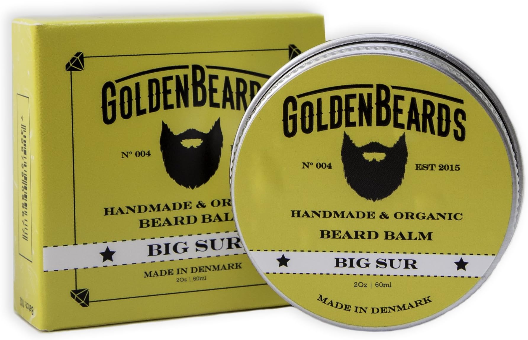 Golden Beards - Beard Balm Wax (60ml) - Beard Conditioner Softener for Men Big Sur - Moisturising and Structuring Beard Care Balm