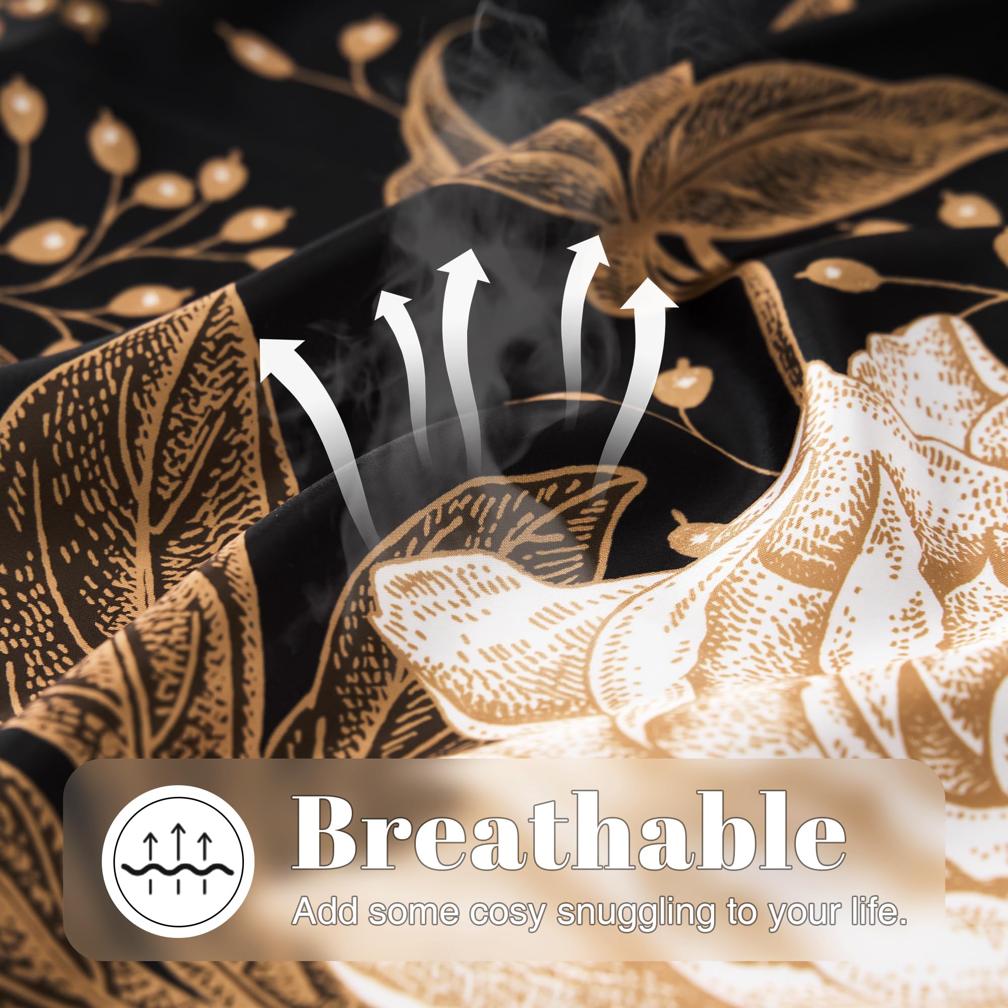 EXQ Home Satin Pillowcase for Hair and Skin Queen - Black Printed Silk Pillow Cases 2 Pack 20x30 inches - Satin Pillow Cases Set of 2 with Envelope Closure, Gifts for Women Men: 05 Vintage Flower Queen(20"x30")