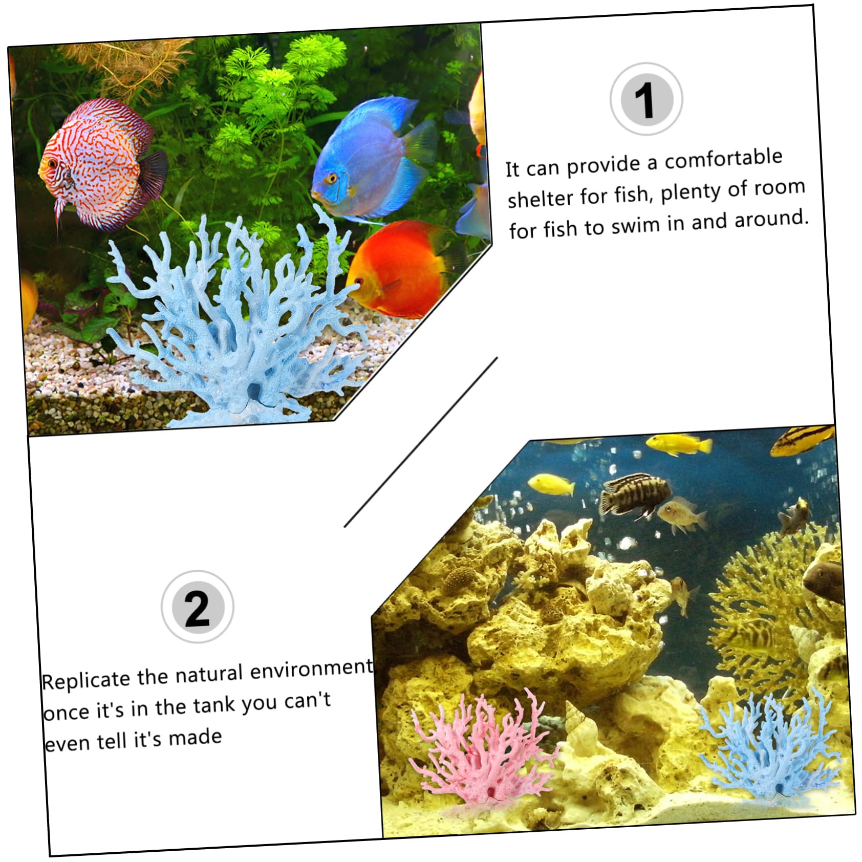 Sosoport 3 Juegos Decoración De Corales Artificiales Coral Decorativo Decoración Pecera Plástico Concha Falso De Pecera Plantas De Acuario El Plastico 2 Piezas * 3