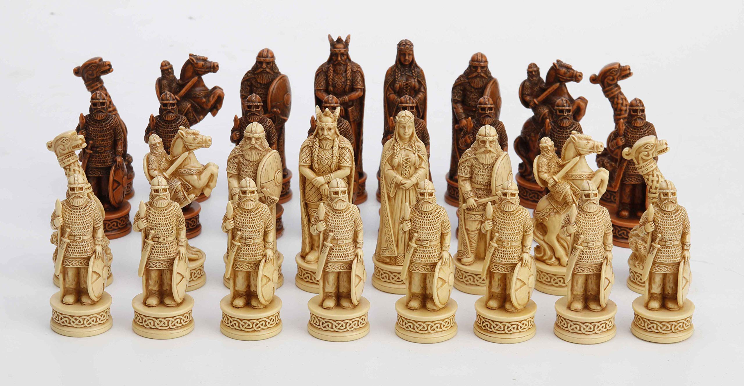 Veronese Design Wikinger-Schachmann-Set, handbemalt, Kunstharz, Elfenbein-Finish, Statue, Heimdekoration, 8,9 cm