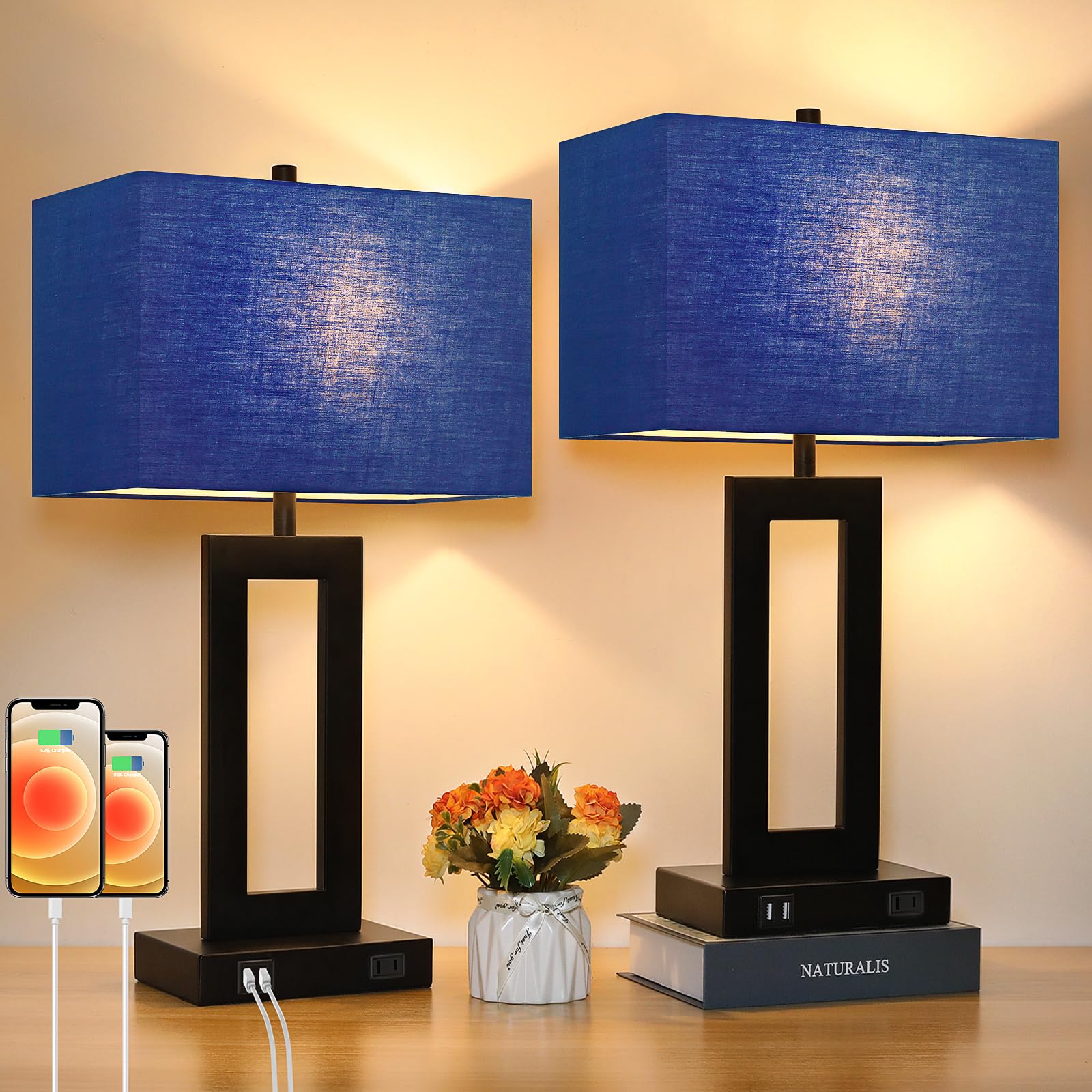 Photo 1 of TOBUSA 22" Touch Control Table Lamps Set of 2