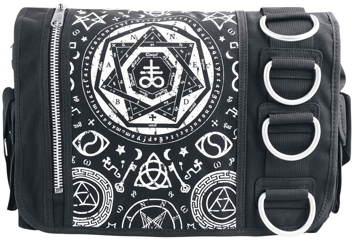 Banned Alternative Pentagram Unisex Umhängetasche schwarz
